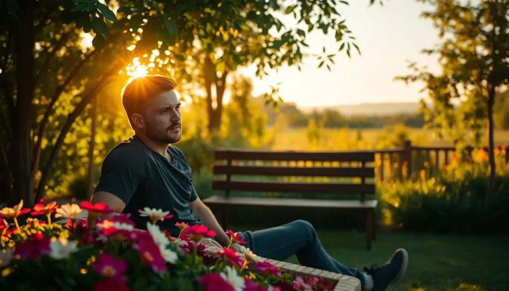 Aleksander Śliwka, a renowned Polish volleyball player, relaxing in a serene garden setting. The warm afternoon sunlight filters through the lush foliage, casting a soft glow on his face as he contemplates his passions beyond the court. In the foreground, a well-tended flower bed bursts with vibrant hues, reflecting his diverse interests and hobbies. In the middle ground, a wooden bench invites him to pause and savor the tranquility, his gaze directed towards the distant horizon, suggesting a contemplative moment of respite from the rigors of professional sports. The overall atmosphere conveys a sense of inner peace and balance, capturing Aleksander's pursuit of fulfillment in both his athletic career and personal life. Aleksander Śliwka, a renowned Polish volleyball player, relaxing in a serene garden setting. The warm afternoon sunlight filters through the lush foliage, casting a soft glow on his face as he contemplates his passions beyond the court. In the foreground, a well-tended flower bed bursts with vibrant hues, reflecting his diverse interests and hobbies. In the middle ground, a wooden bench invites him to pause and savor the tranquility, his gaze directed towards the distant horizon, suggesting a contemplative moment of respite from the rigors of professional sports. The overall atmosphere conveys a sense of inner peace and balance, capturing Aleksander's pursuit of fulfillment in both his athletic career and personal life.