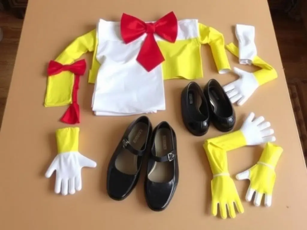 Akcesoria do stroju SpongeBoba - krawat, skarpety i buty