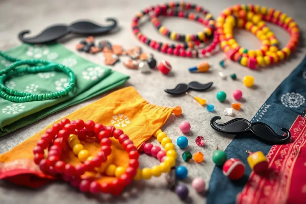 Akcesoria do stroju meksykańskiego - wąsy, biżuteria, chusty Akcesoria do stroju meksykańskiego - wąsy, biżuteria, chusty