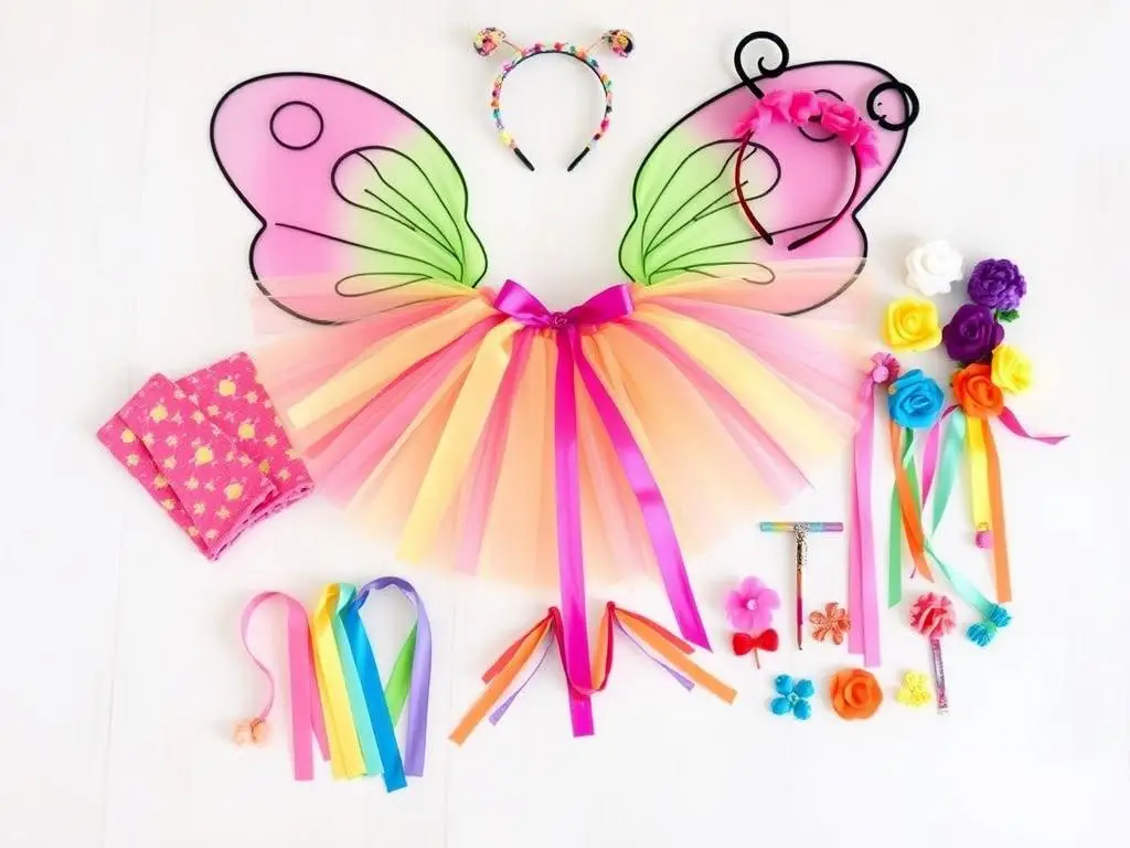 Dodatkowe elementy stroju motyla - spódniczka, opaska i ozdoby