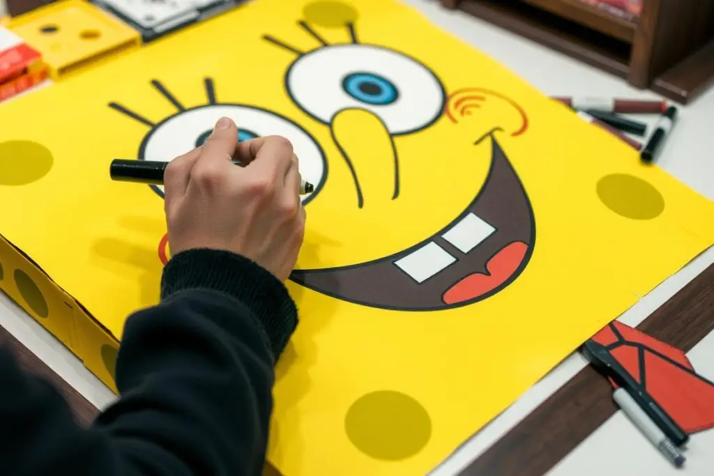 Dodawanie charakterystycznych elementów twarzy SpongeBoba