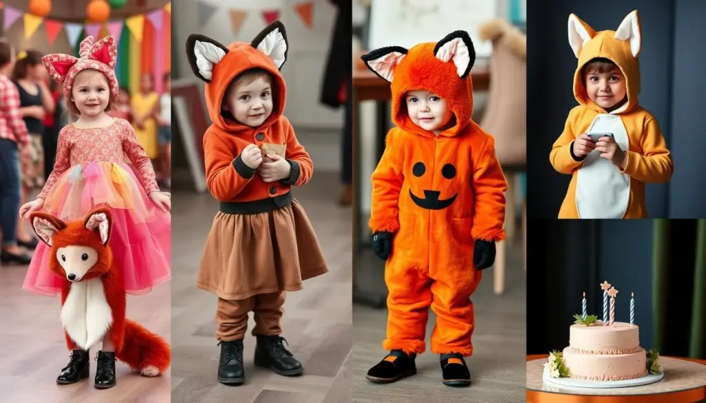 Dziecko w stroju liska podczas różnych okazji i uroczystości