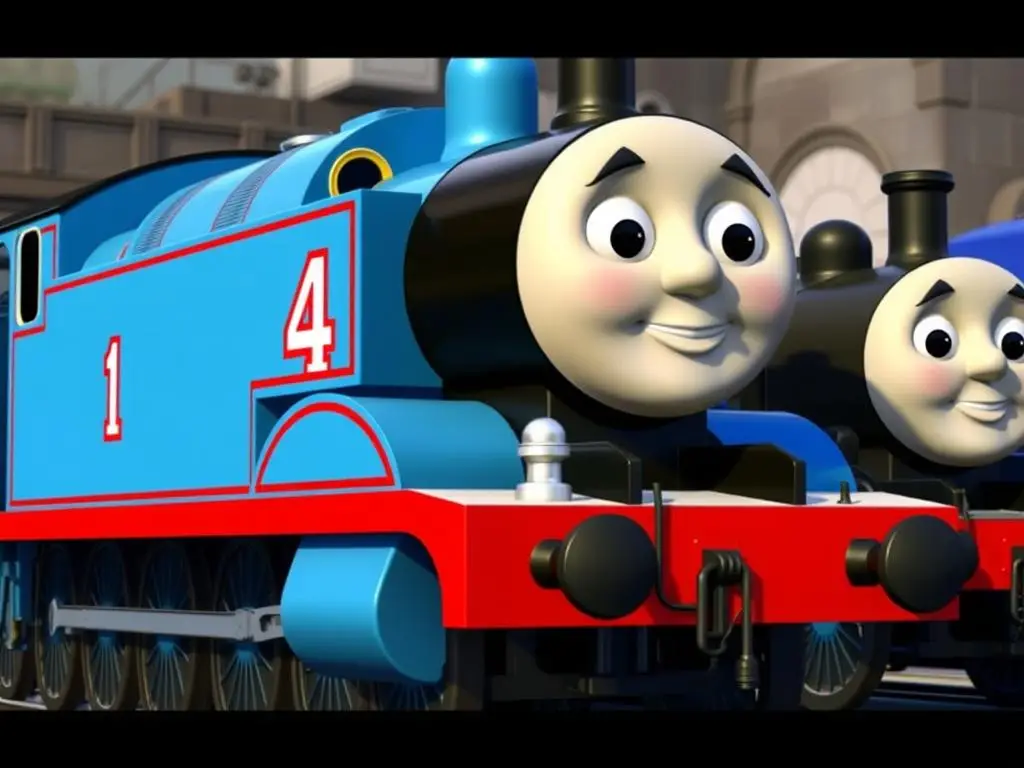 Gabryś - duża niebieska lokomotywa z numerem 4 z tomek i przyjaciele imiona bohaterów