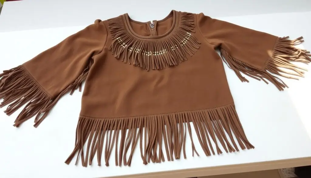 Gotowa tunika z frędzlami do stroju indianki
