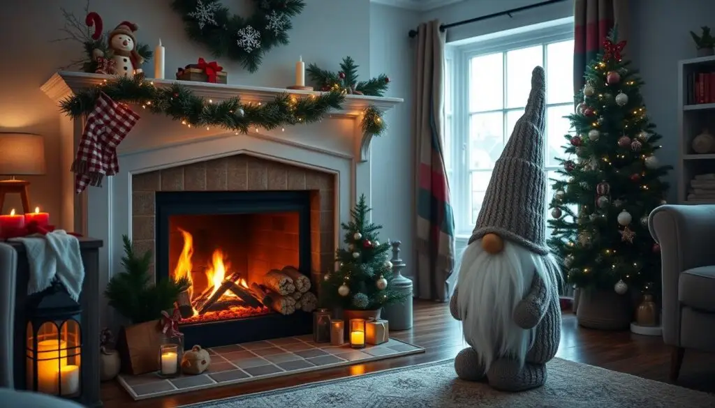 Gotowy duży skrzat skandynawski jako dekoracja świąteczna w domu