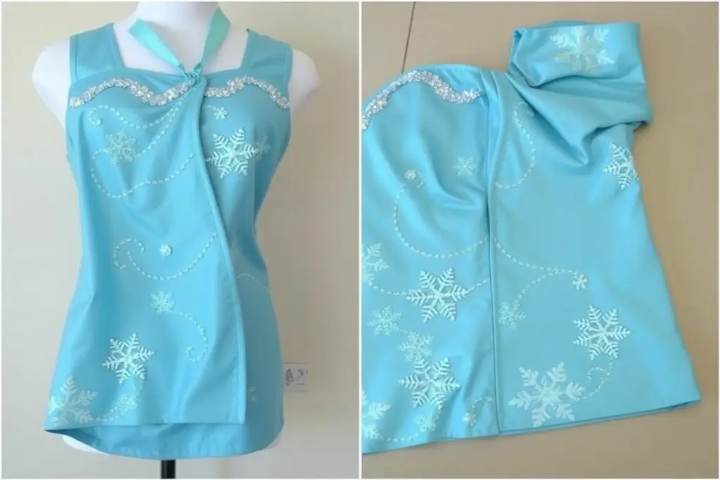 Gotowy gorset do stroju Elsy z ozdobnymi detalami i cekinami