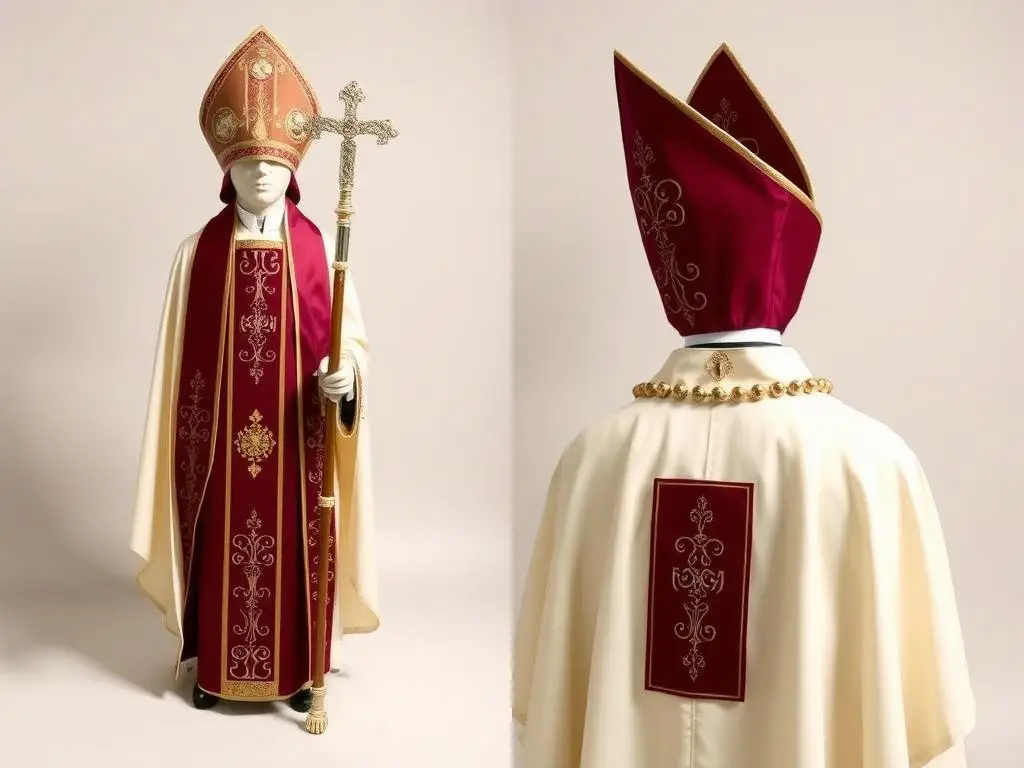 Gotowy strój biskupa DIY z mitrą i pastorałem