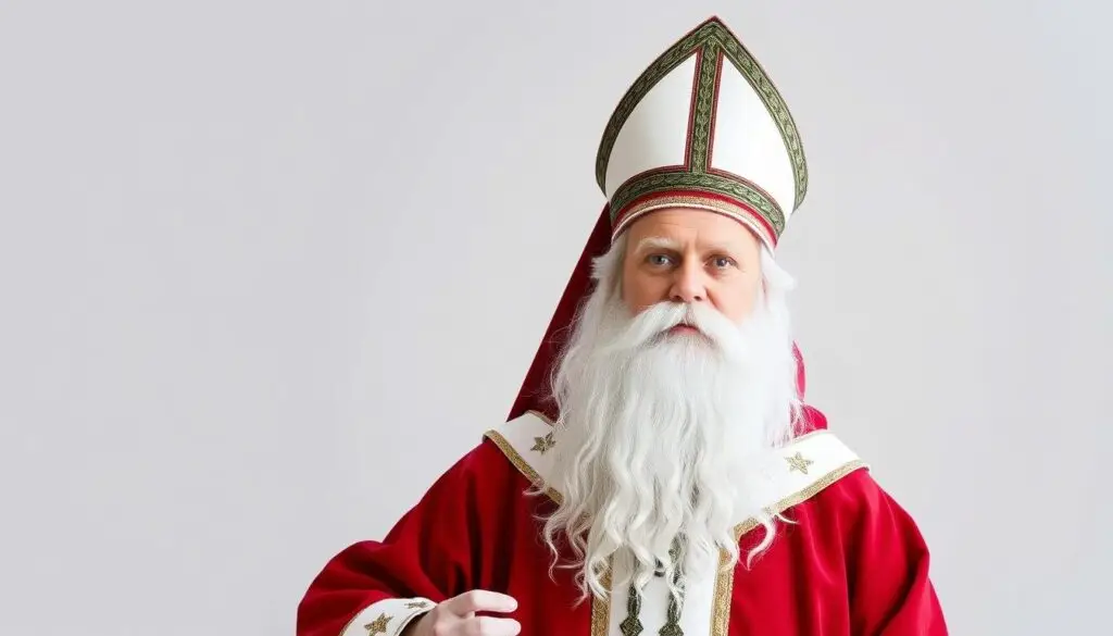 Gotowy strój św. Mikołaja z charakterystycznymi czerwonymi elementami