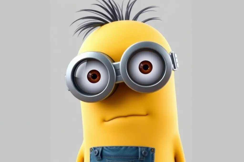 Kevin minionek - wysoki minionek z dwojgiem oczu i sterczącymi włosami Kevin minionek - wysoki minionek z dwojgiem oczu i sterczącymi włosami