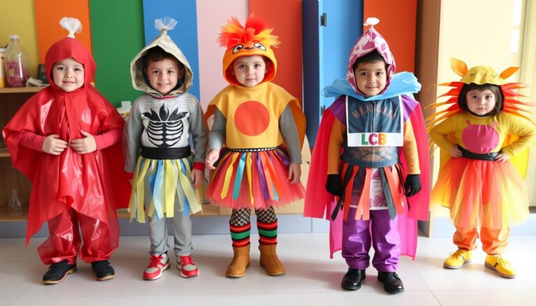 Kolorowe stroje z recyklingu dla dzieci wykonane z różnych materiałów jak zrobić strój z recyklingu