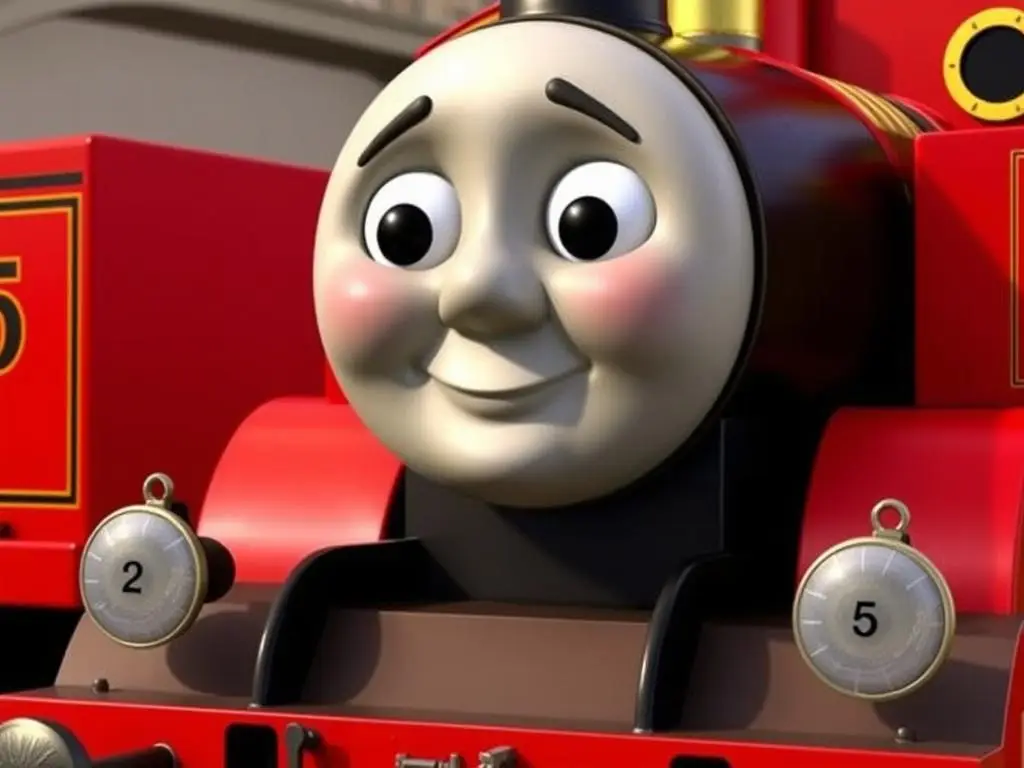 Kuba - czerwona lokomotywa z numerem 5 z tomek i przyjaciele nazwy lokomotyw