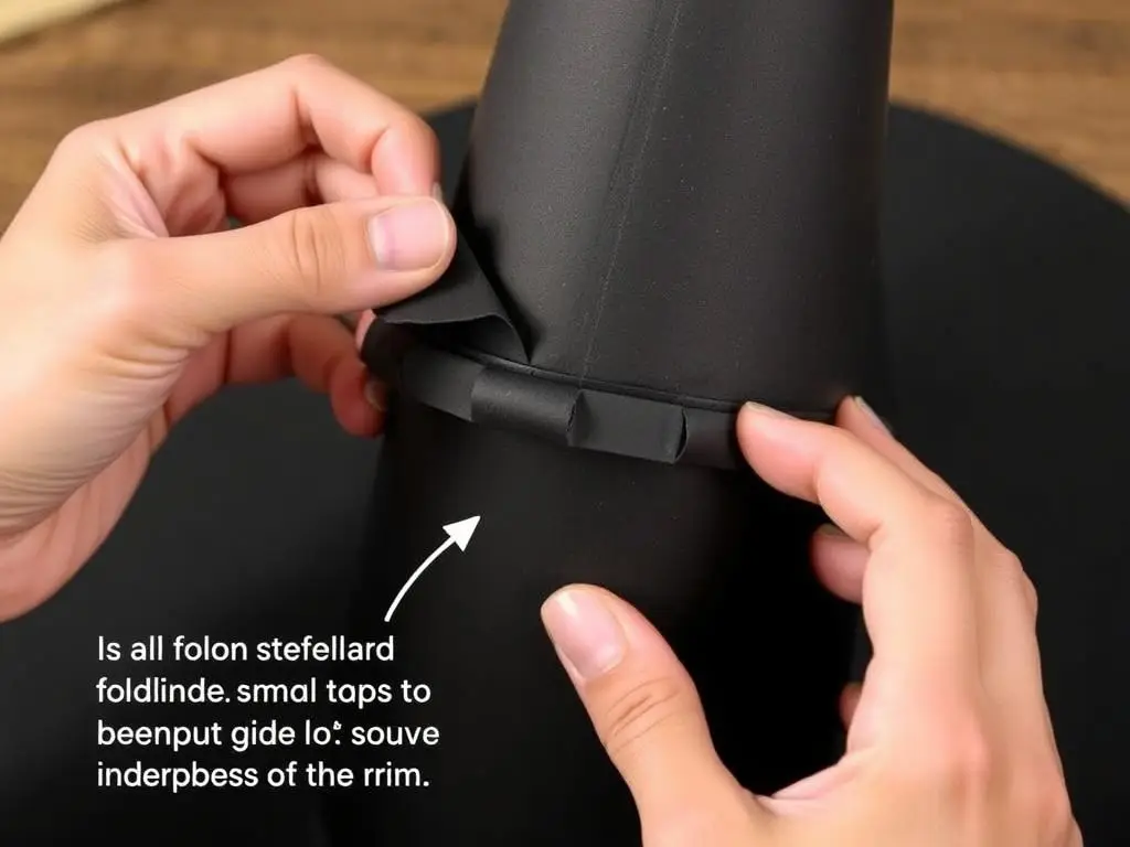 Łączenie stożka z rondem kapelusza czarownicy za pomocą kleju