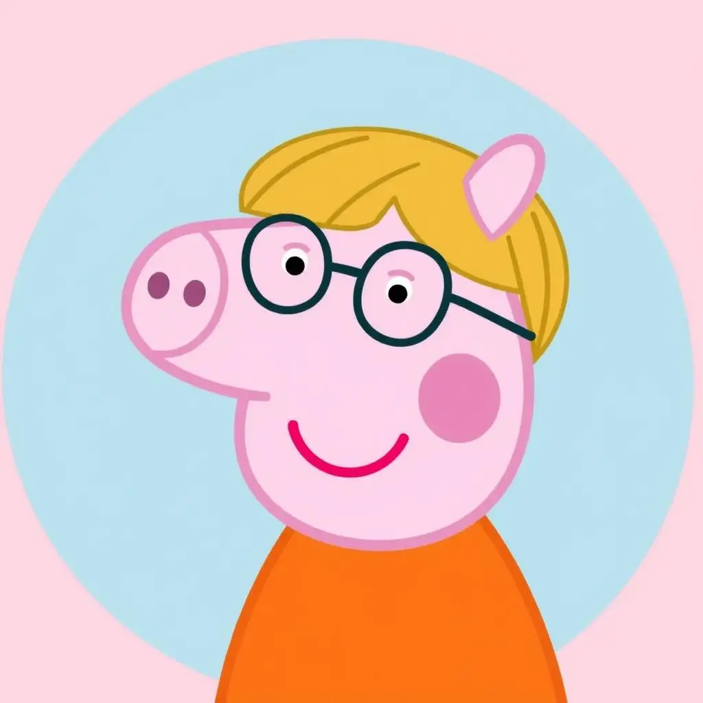 Mama Świnka w pomarańczowej sukience