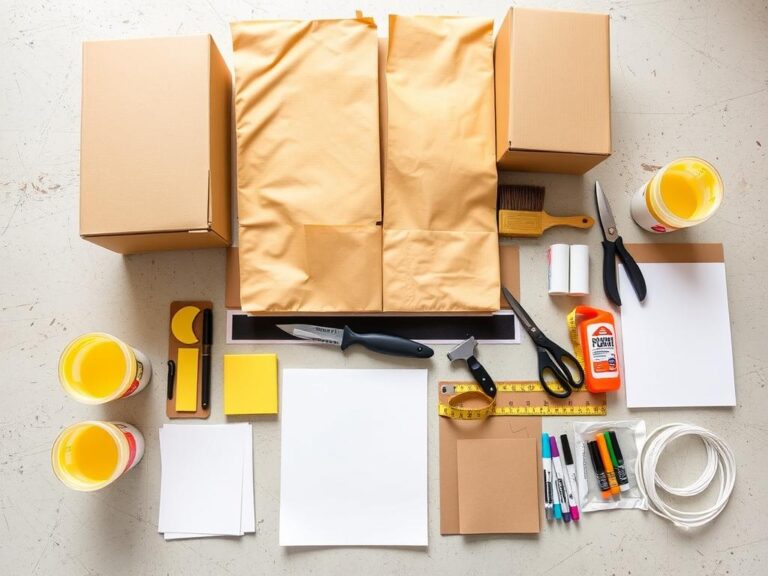 Materiały potrzebne do wykonania stroju SpongeBoba z kartonu