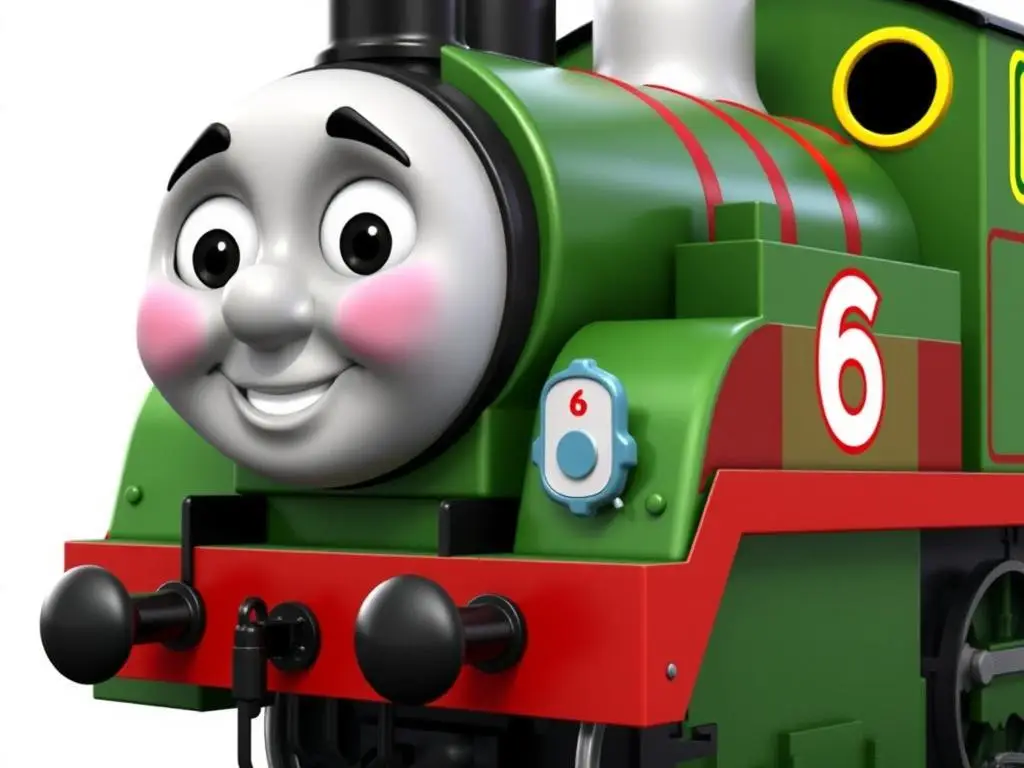 Piotruś - zielona lokomotywa z numerem 6 z serii tomek i przyjaciele postacie