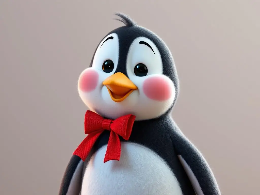 Piszczek (Wheezy) - pingwin z Toy Story 2 z charakterystyczną czerwoną muszką