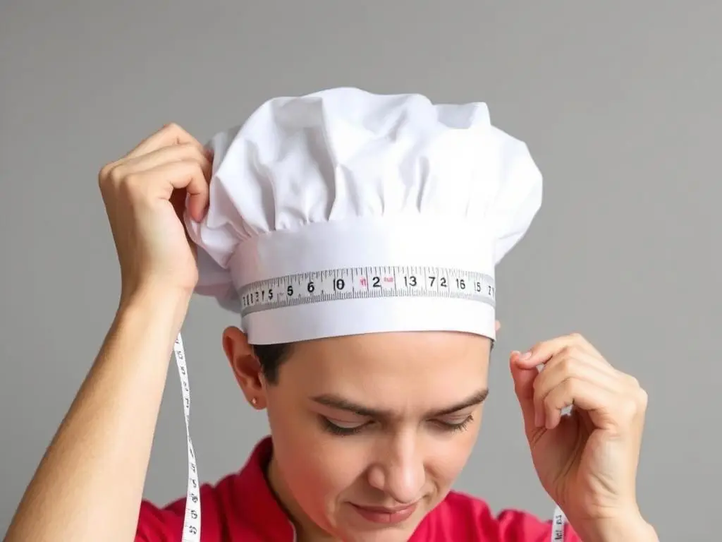 Pomiar obwodu głowy do wykonania czapki kucharskiej