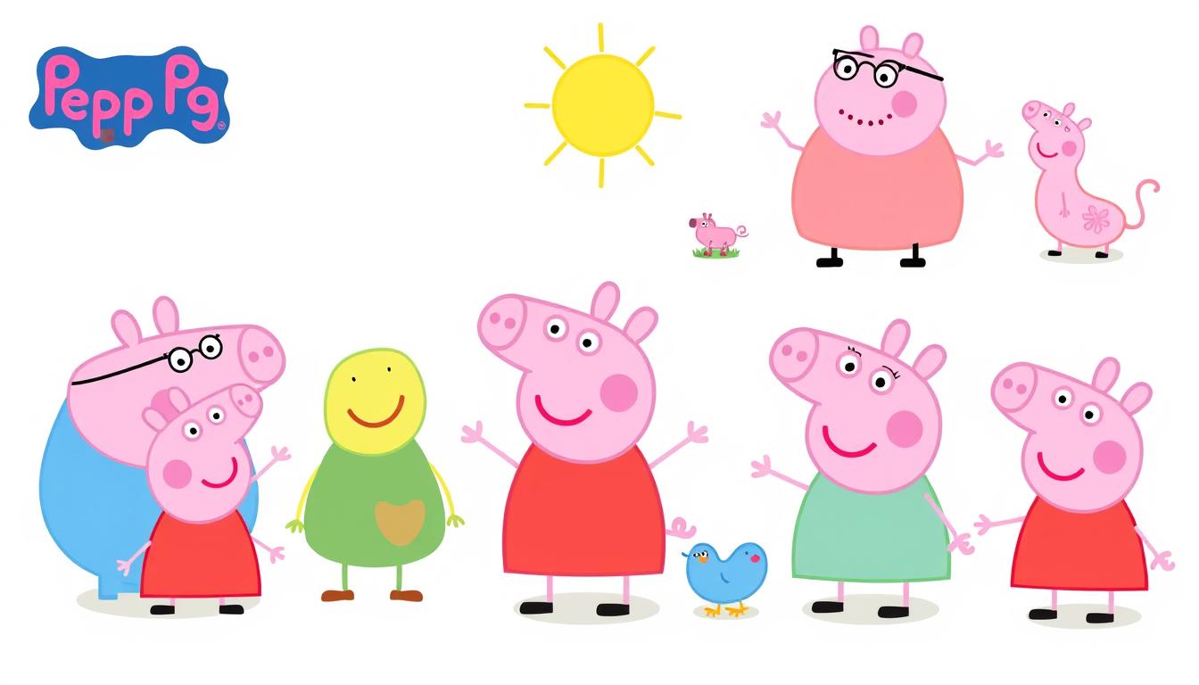Postacie z Świnki Peppy - główni bohaterowie bajki
