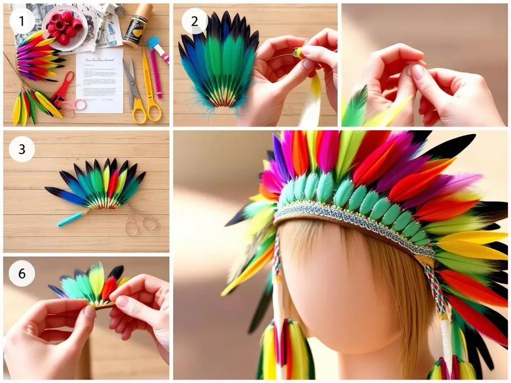 Proces tworzenia pióropusza do stroju indianki