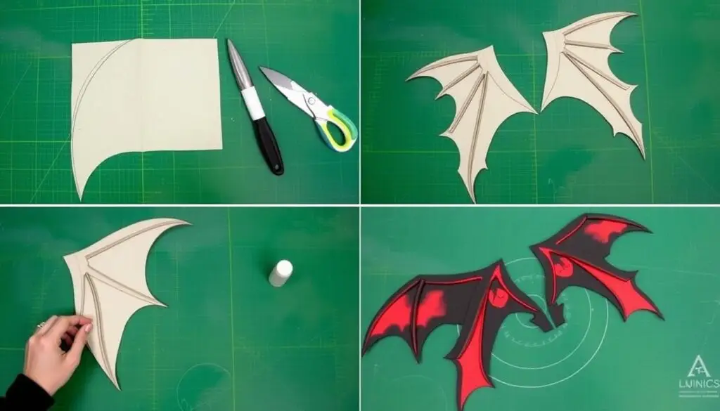 Proces tworzenia skrzydeł smoka z kartonu