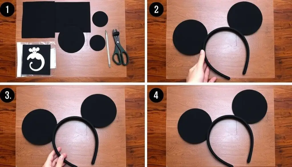 Proces wykonywania uszu Myszki Miki krok po kroku