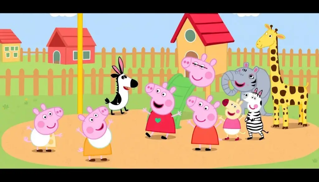 Przyjaciele Peppy - postacie z Świnki Peppy na placu zabaw