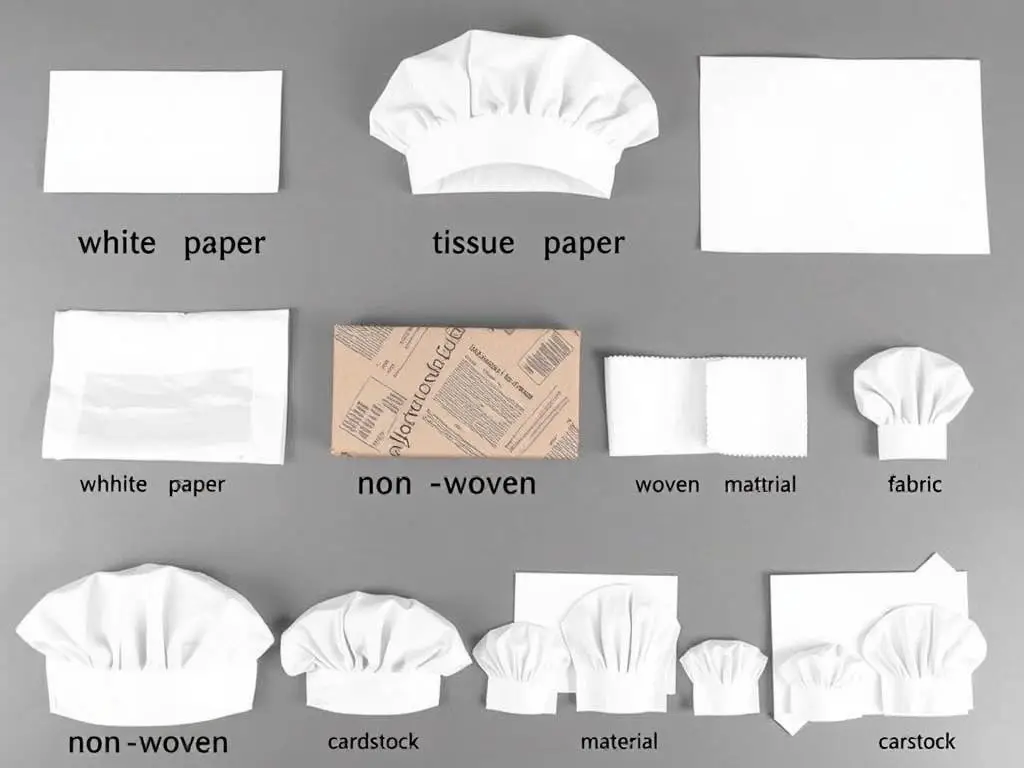 Różne materiały do wykonania czapki kucharskiej