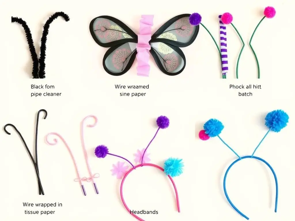 Różne rodzaje czułków motyla wykonane domowymi sposobami