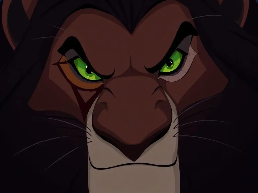 Skaza (Scar) z filmu Król Lew z charakterystyczną blizną nad okiem