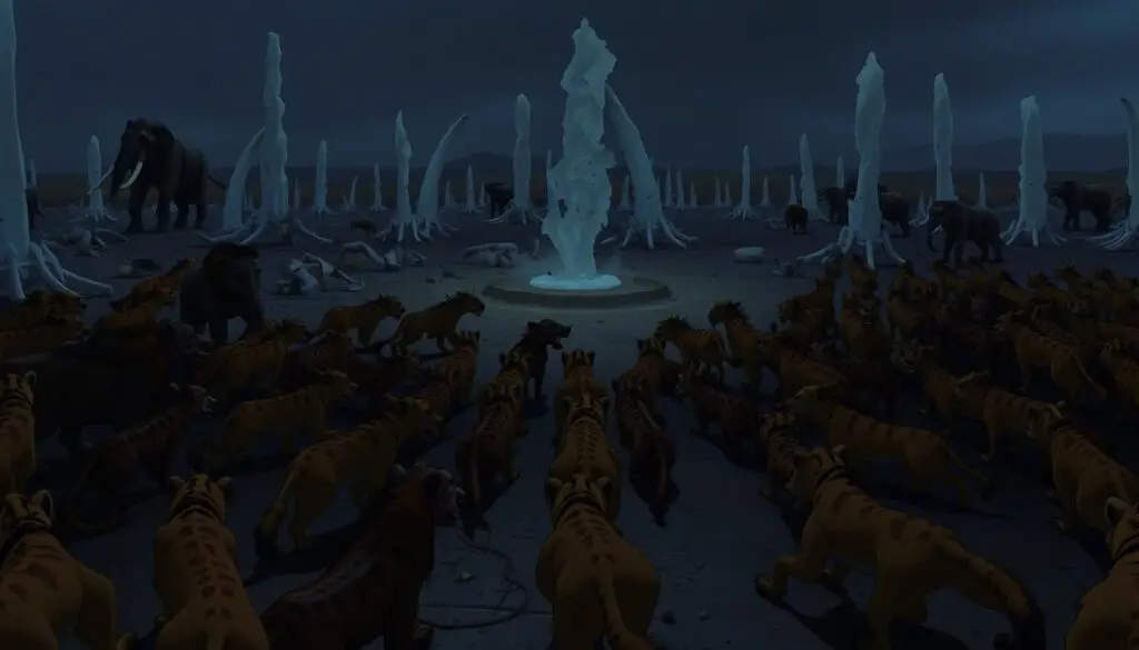 Stado hien z filmu Król Lew na Cmentarzysku Słoni