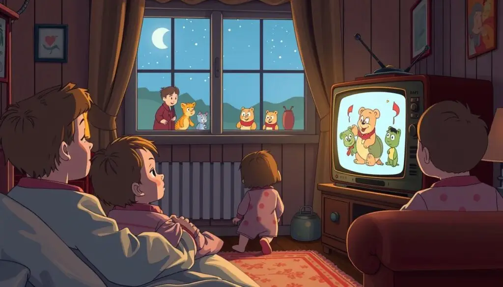 Starodawne dobranocki na ekranie telewizora