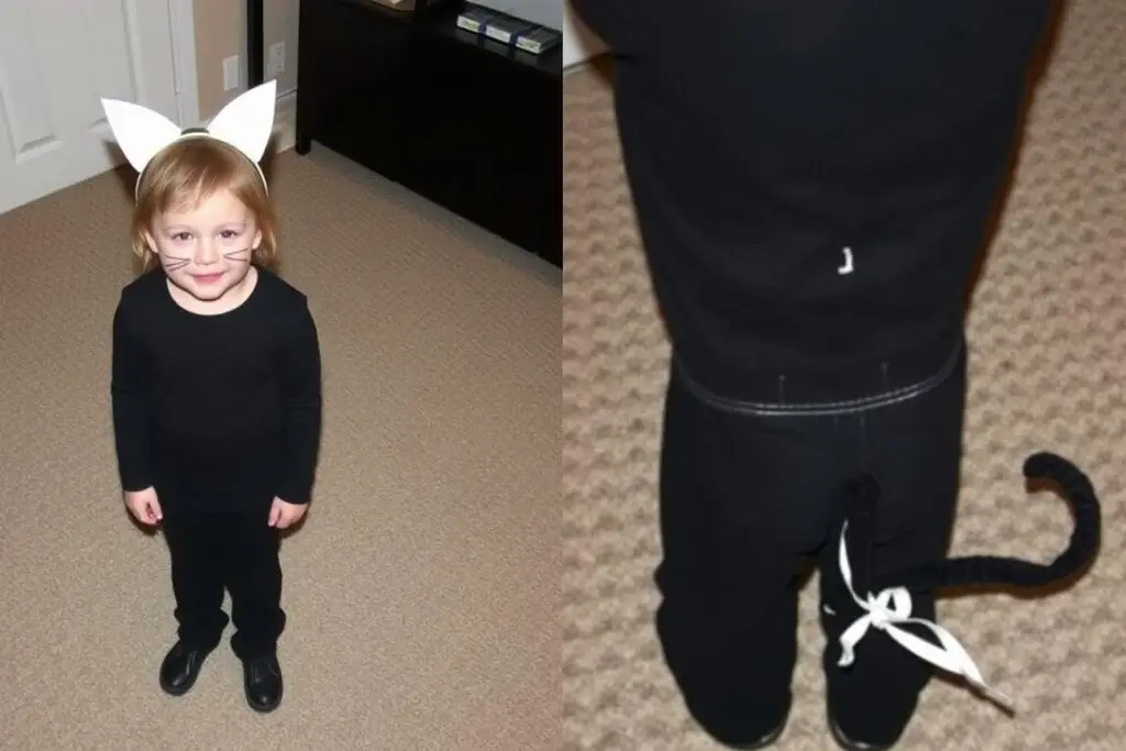 Szybki strój kota wykonany z podstawowych materiałów