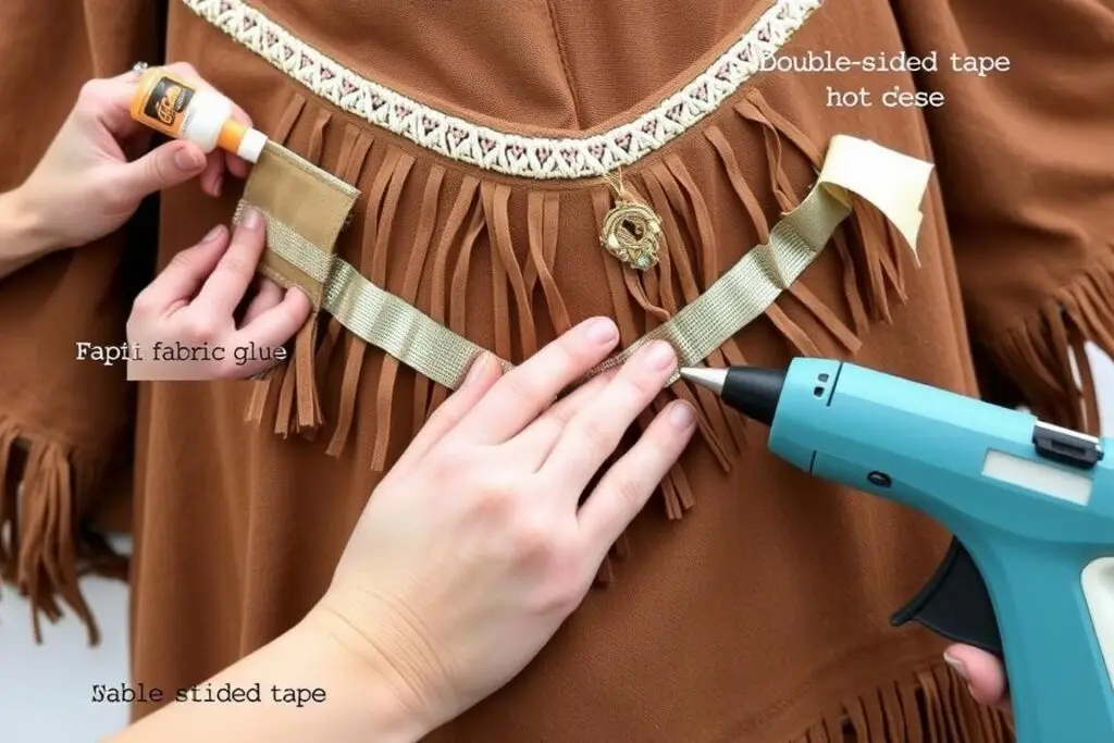 Techniki łączenia elementów bez szycia w stroju indianki