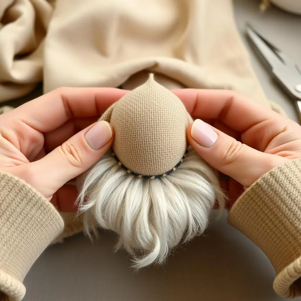 Tworzenie charakterystycznego nosa skrzata z materiału cielistego