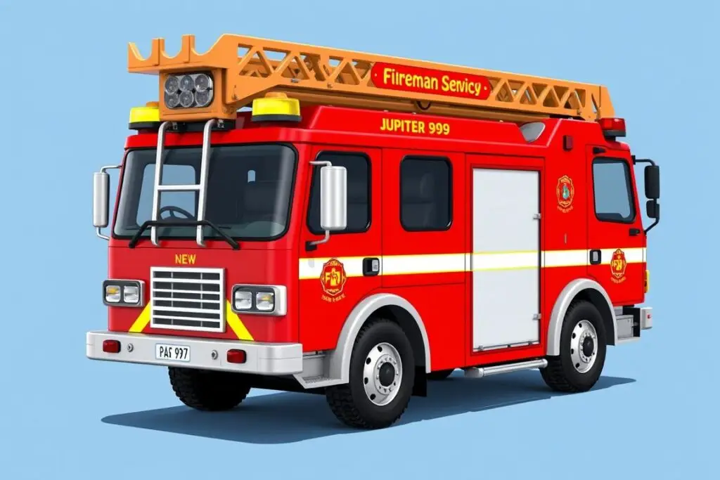 Wóz strażacki Jupiter 999 z bajki Strażak Sam