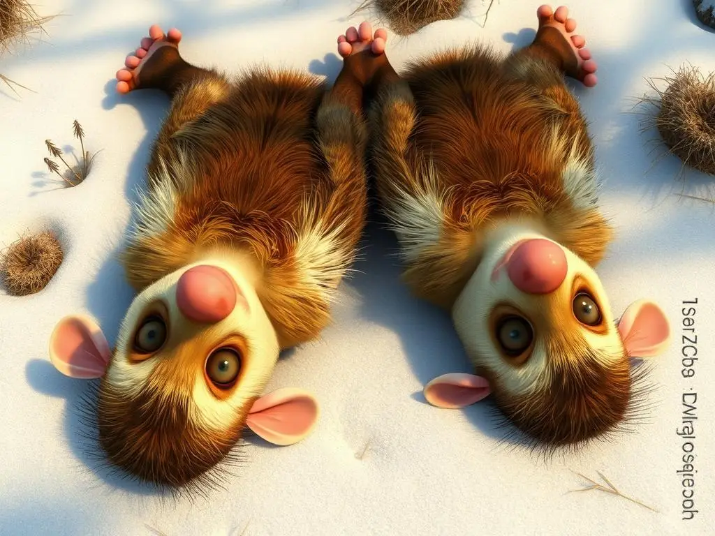 Zdzich i Edek, oposy z Epoki Lodowcowej udające martwych