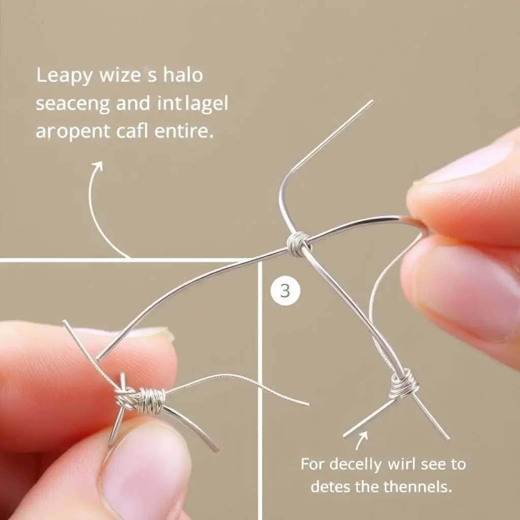 Bezpieczne mocowanie końcówek drucika przy tworzeniu aureoli Bezpieczne mocowanie końcówek drucika przy tworzeniu aureoli