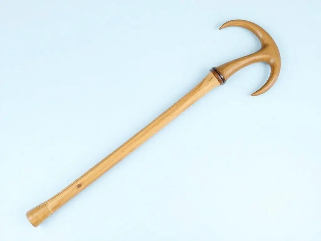 Gotowa laska pasterska z zakrzywionym końcem