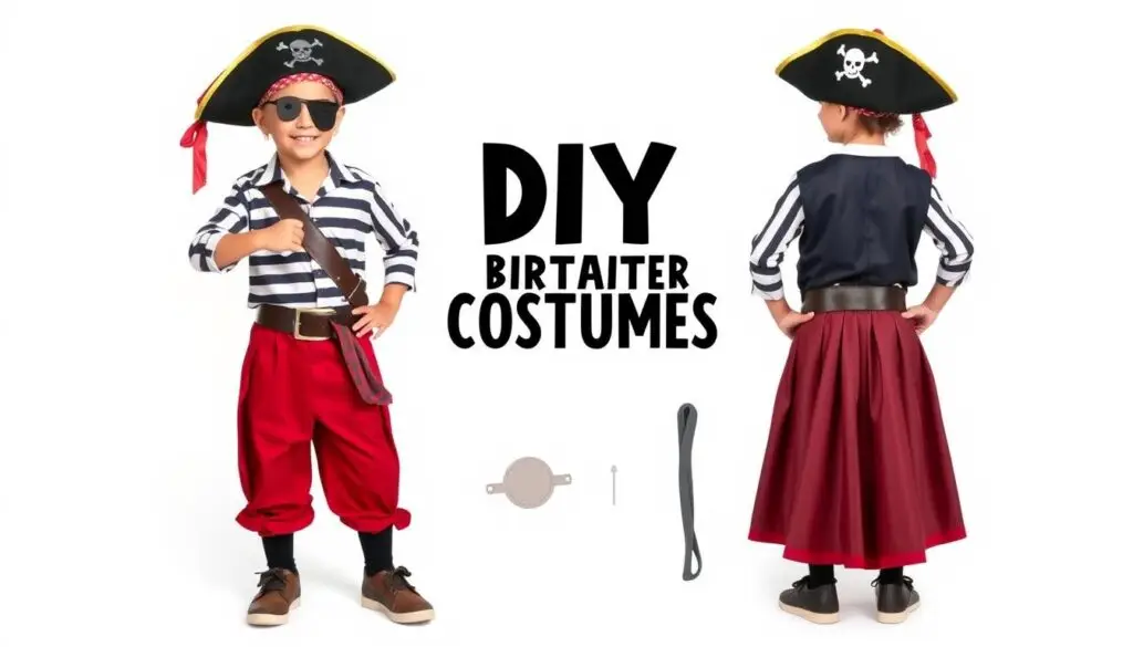 Gotowy strój pirata dla dziecka wykonany w domu