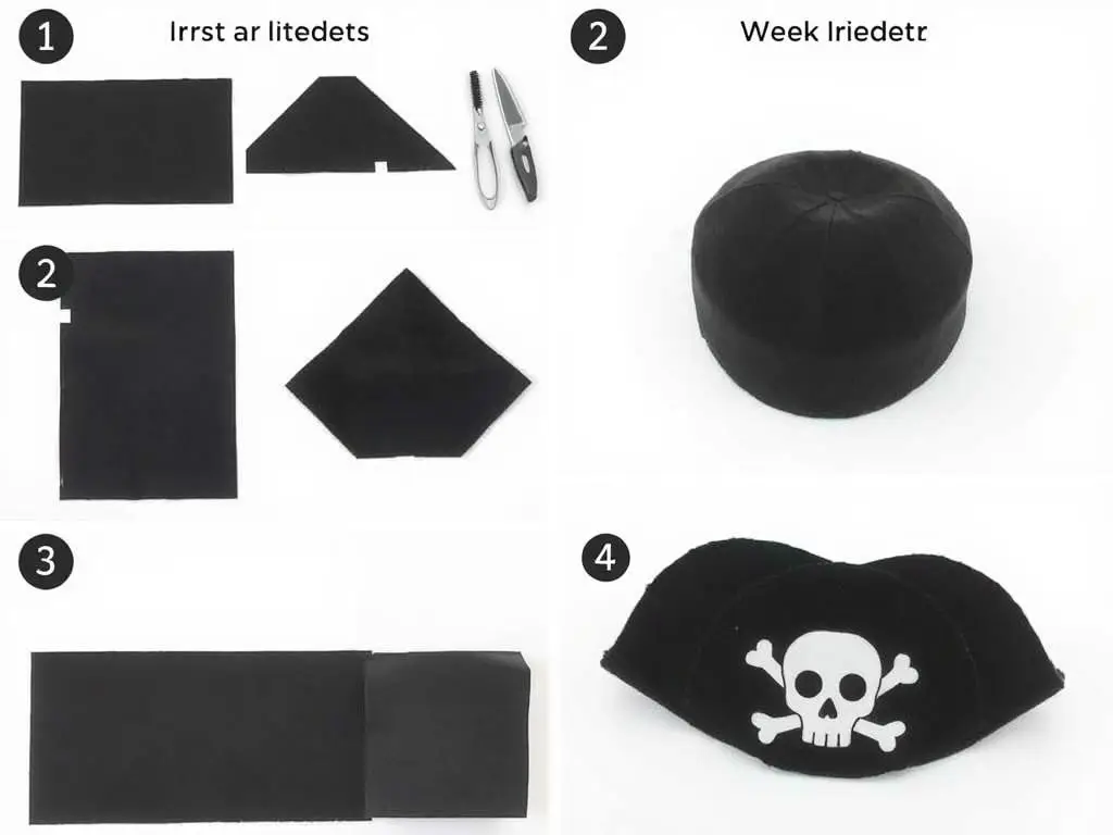 Jak zrobić kapelusz pirata DIY z czarnego papieru lub filcu