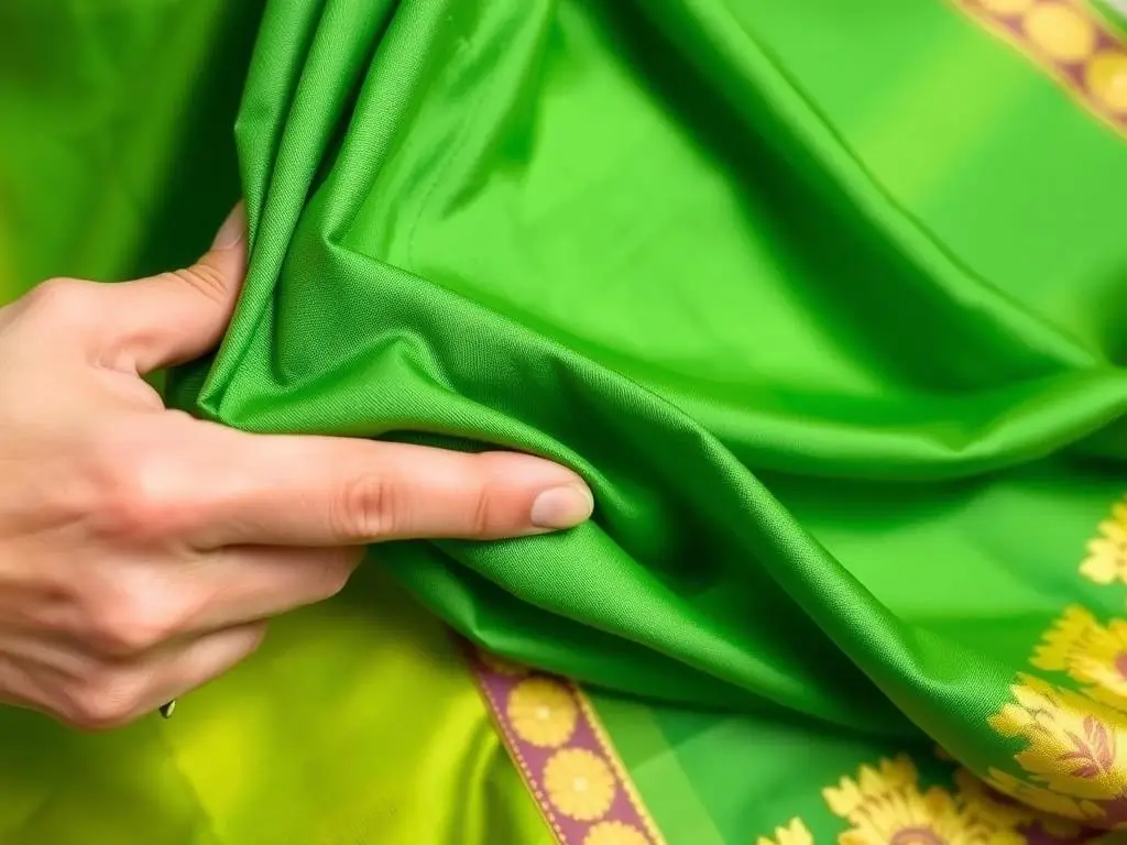 Szczegółowa instrukcja tworzenia zakładek w sari podczas drapowania stroju hinduskiego