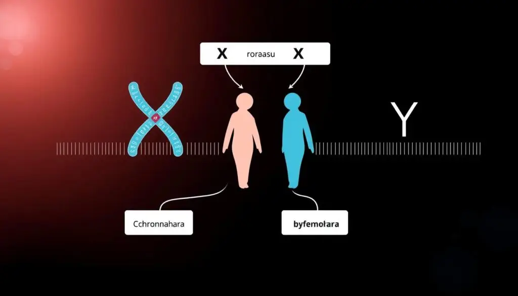 Ilustracja przedstawiająca chromosomy X i Y odpowiedzialne za płeć dziecka