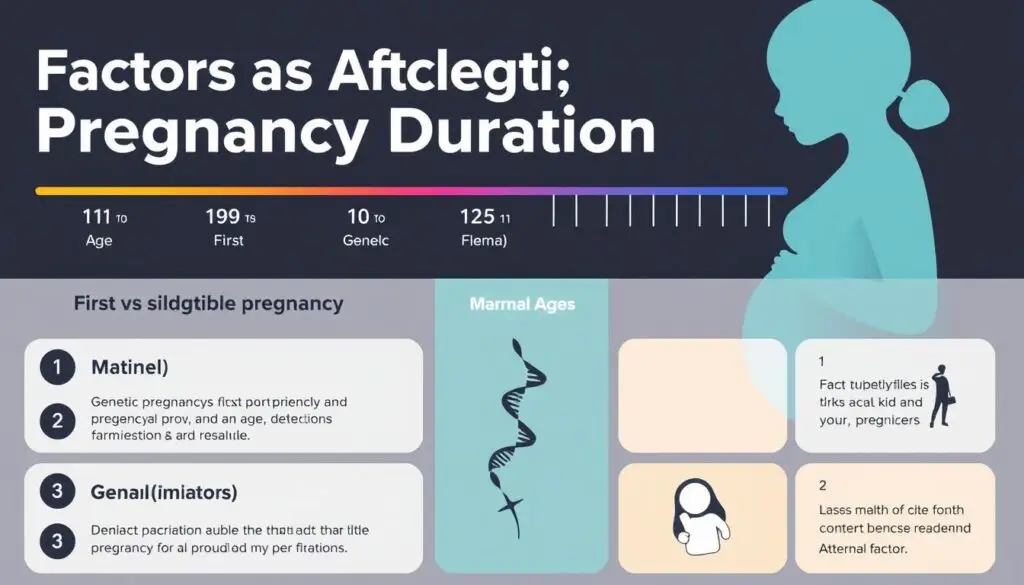 Infografika przedstawiająca czynniki wpływające na długość ciąży