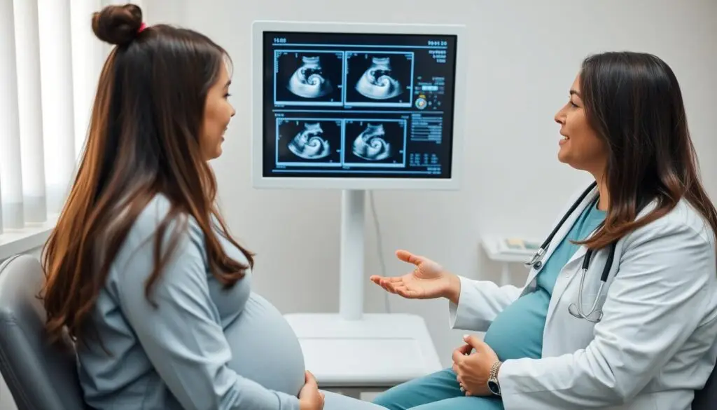 Konsultacja lekarska z przyszłymi rodzicami na temat płci dziecka