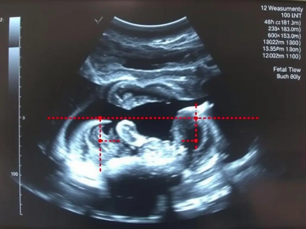 Pomiar przezierności karkowej podczas USG w 12 tygodniu ciąży