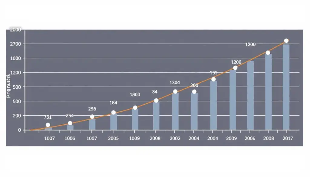 Wykres przyrostu masy ciała w kolejnych miesiącach ciąży