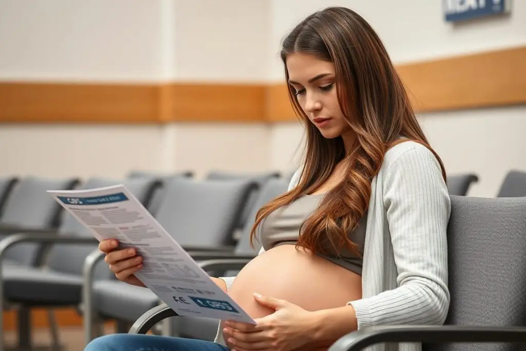Kobieta w ciąży przygotowująca się do badania GBS
