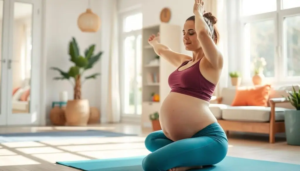 Kobieta w ciąży dbająca o zdrowy styl życia