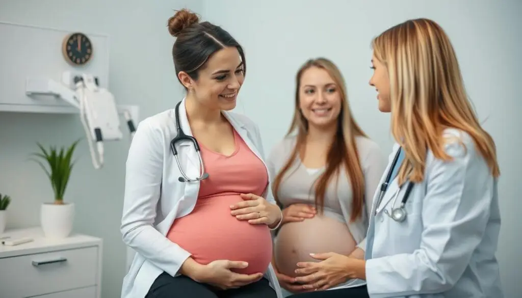Lekarz ginekolog konsultuje kobietę w ciąży na temat ryzyka związanego z opryszczką