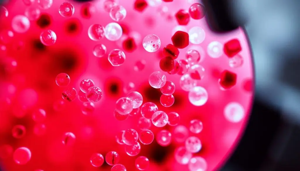 Mikroskopowe zdjęcie leukocytów w próbce krwi